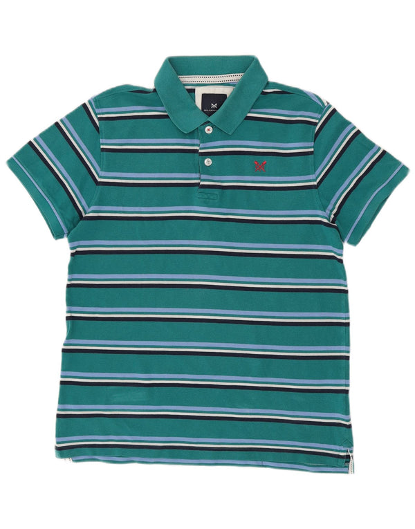 CREW CLOTHING Polo da uomo in cotone rigato verde medio