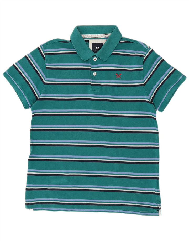 CREW CLOTHING Polo da uomo in cotone rigato verde medio