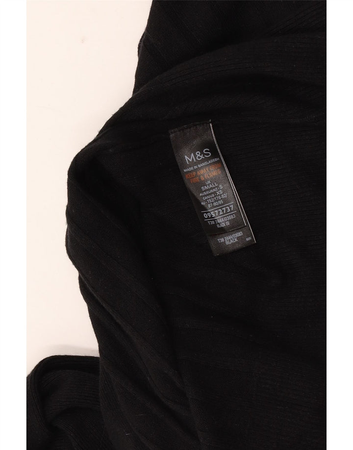 Maglione cardigan aperto da donna Marks & Spencer UK 10 piccolo a righe nere