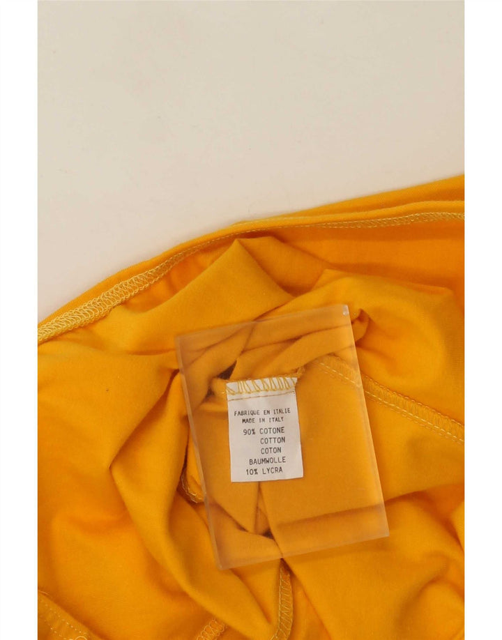 Body senza maniche vintage da donna UK 12 cotone giallo medio
