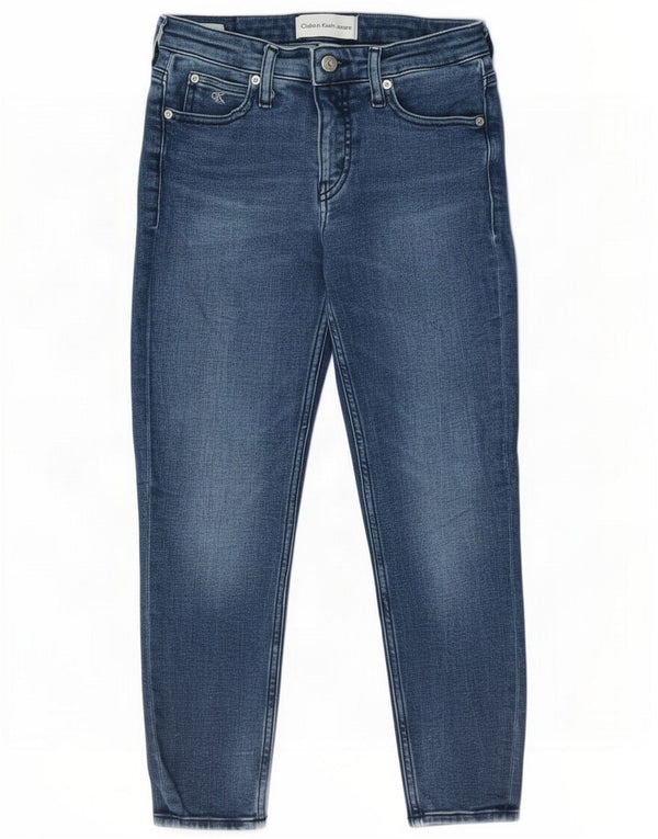 Calvin Klein Jeans crop slim da donna W26 L23 Blu Cotone