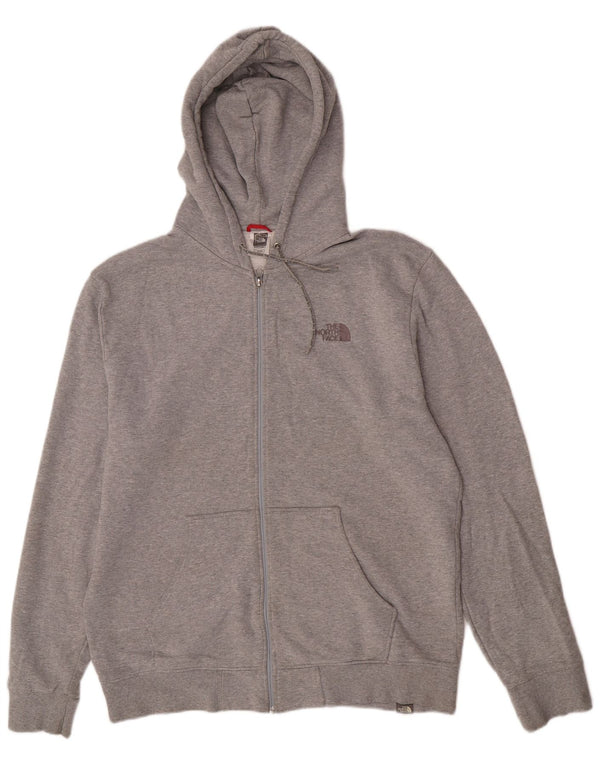 Maglione con cappuccio e zip da uomo The North Face XL in cotone chiazzato grigio