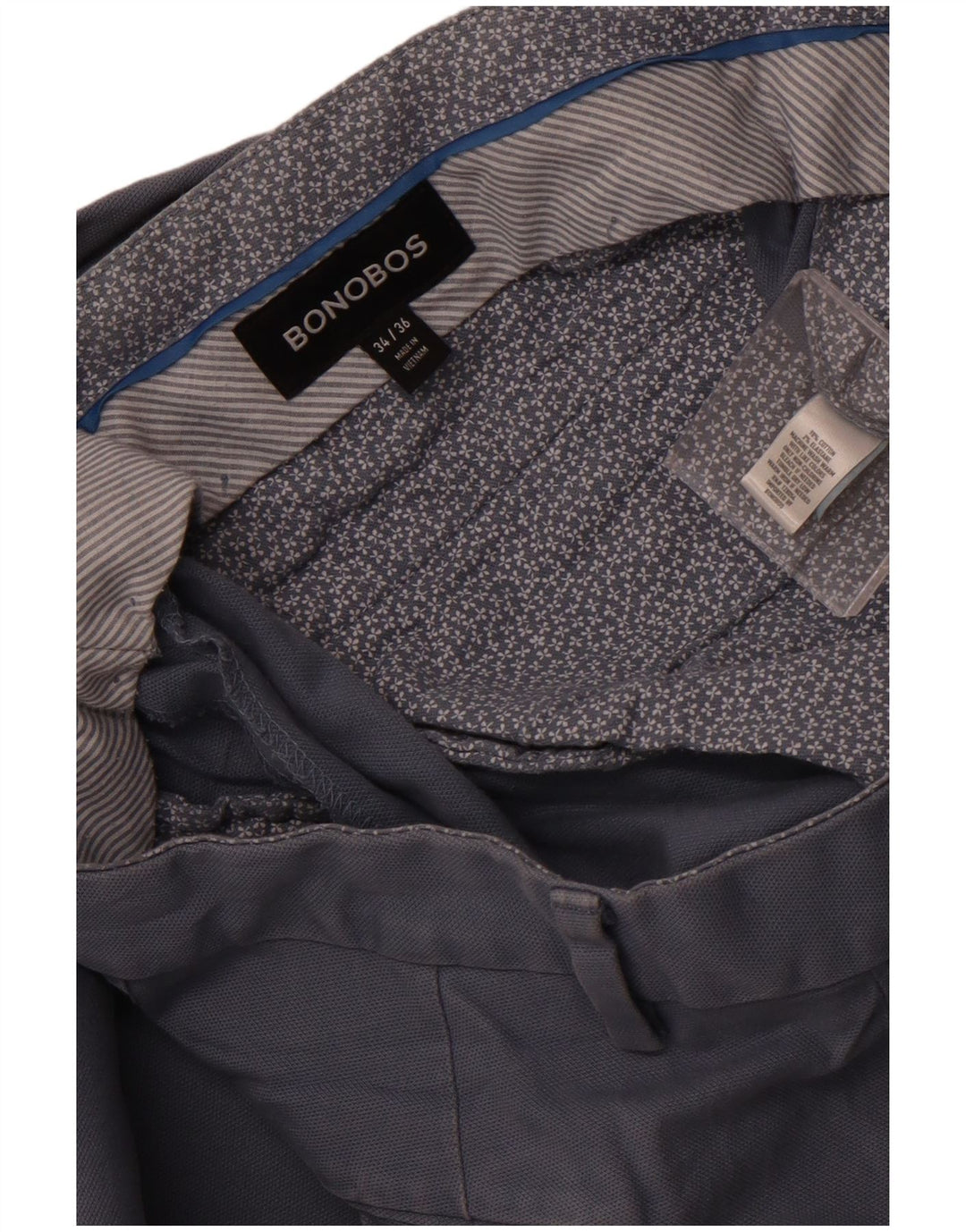 Pantaloni da abito slim da uomo BONOBOS W34 L36 in cotone blu