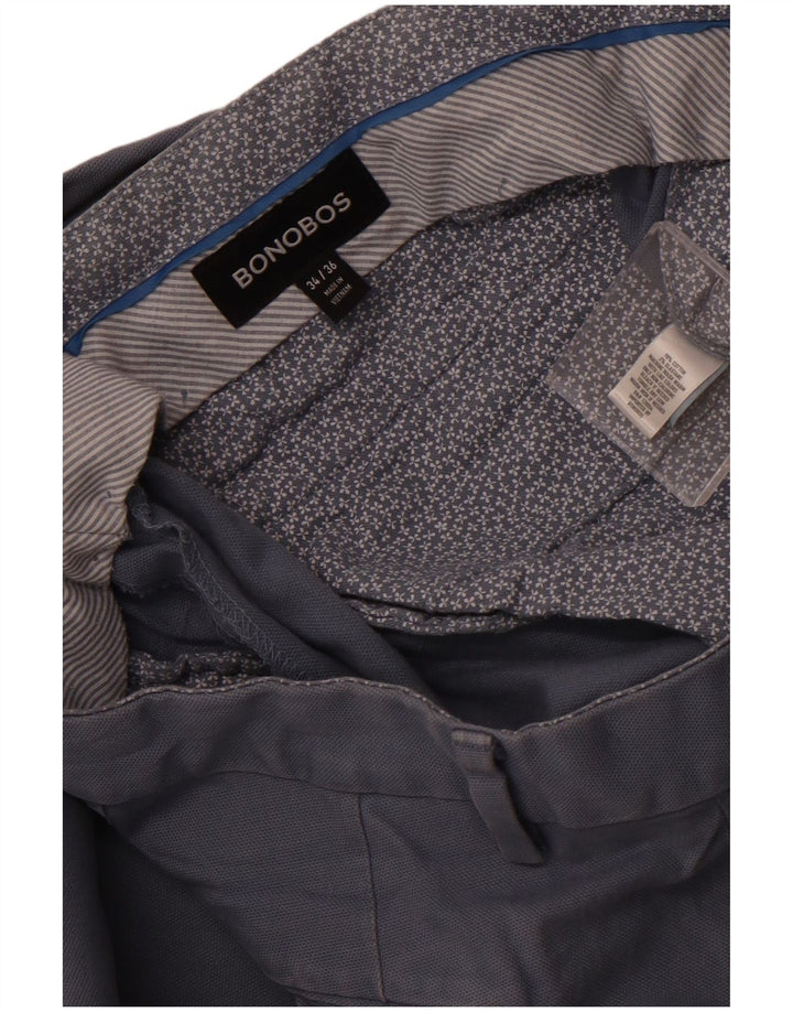 Pantaloni da abito slim da uomo BONOBOS W34 L36 in cotone blu