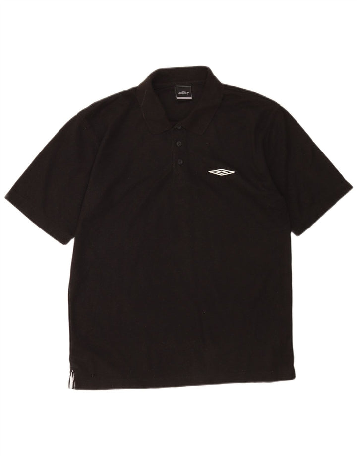 Polo Umbro da uomo media nera in poliestere