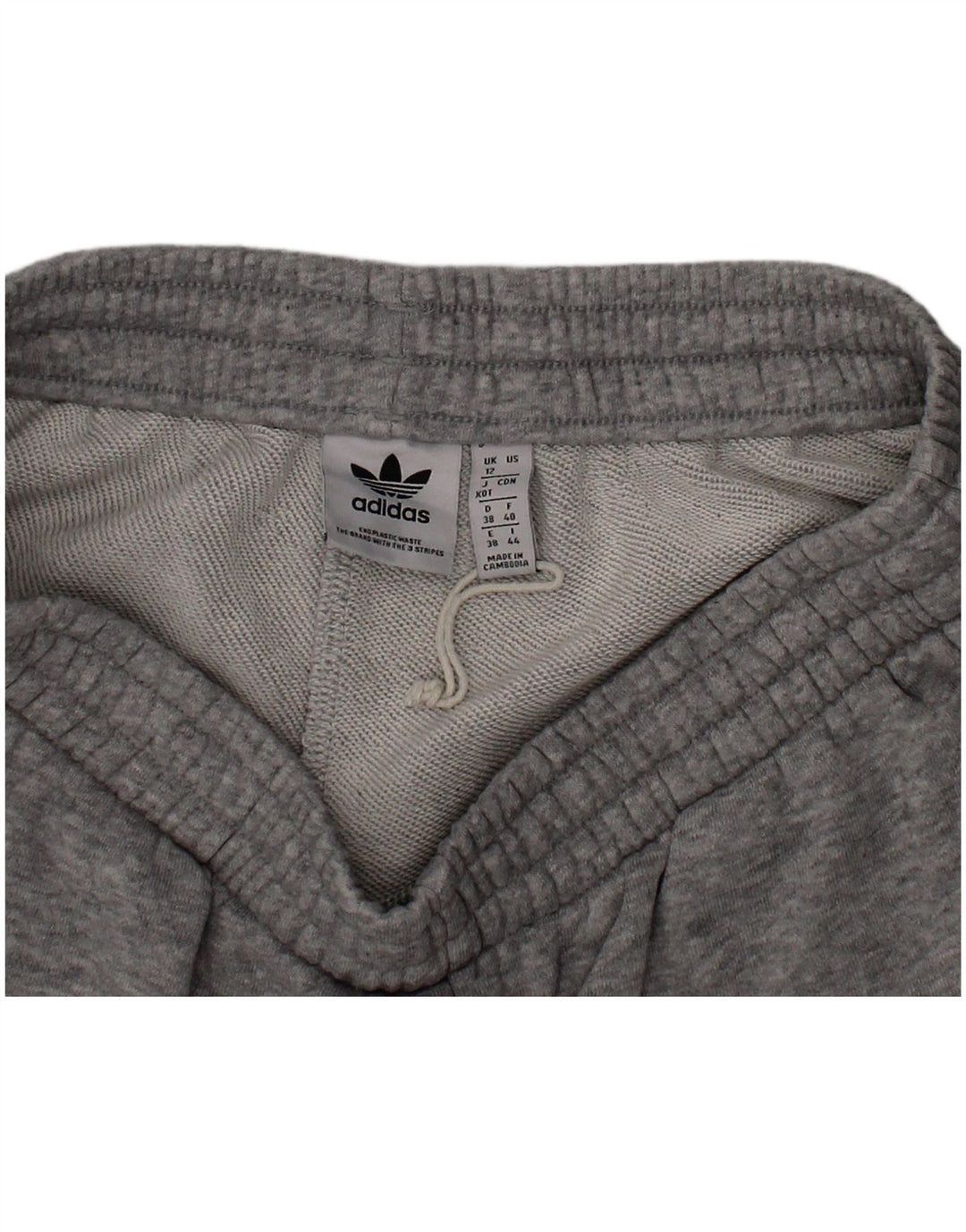 ADIDAS Womens Sport Shorts UK 12 Medium Grey Flecked Cotton