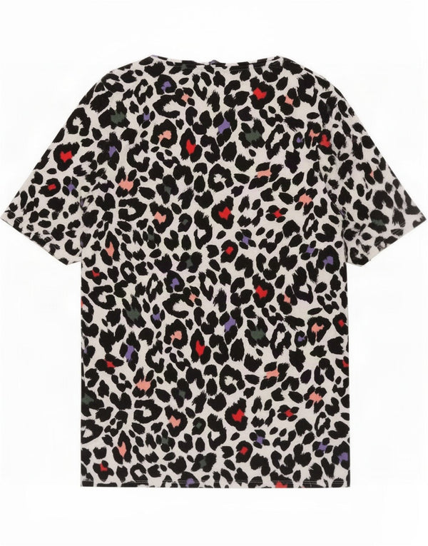 Marks & Spencer T-shirt da donna Top UK 16 Grande stampa animalier multicolore