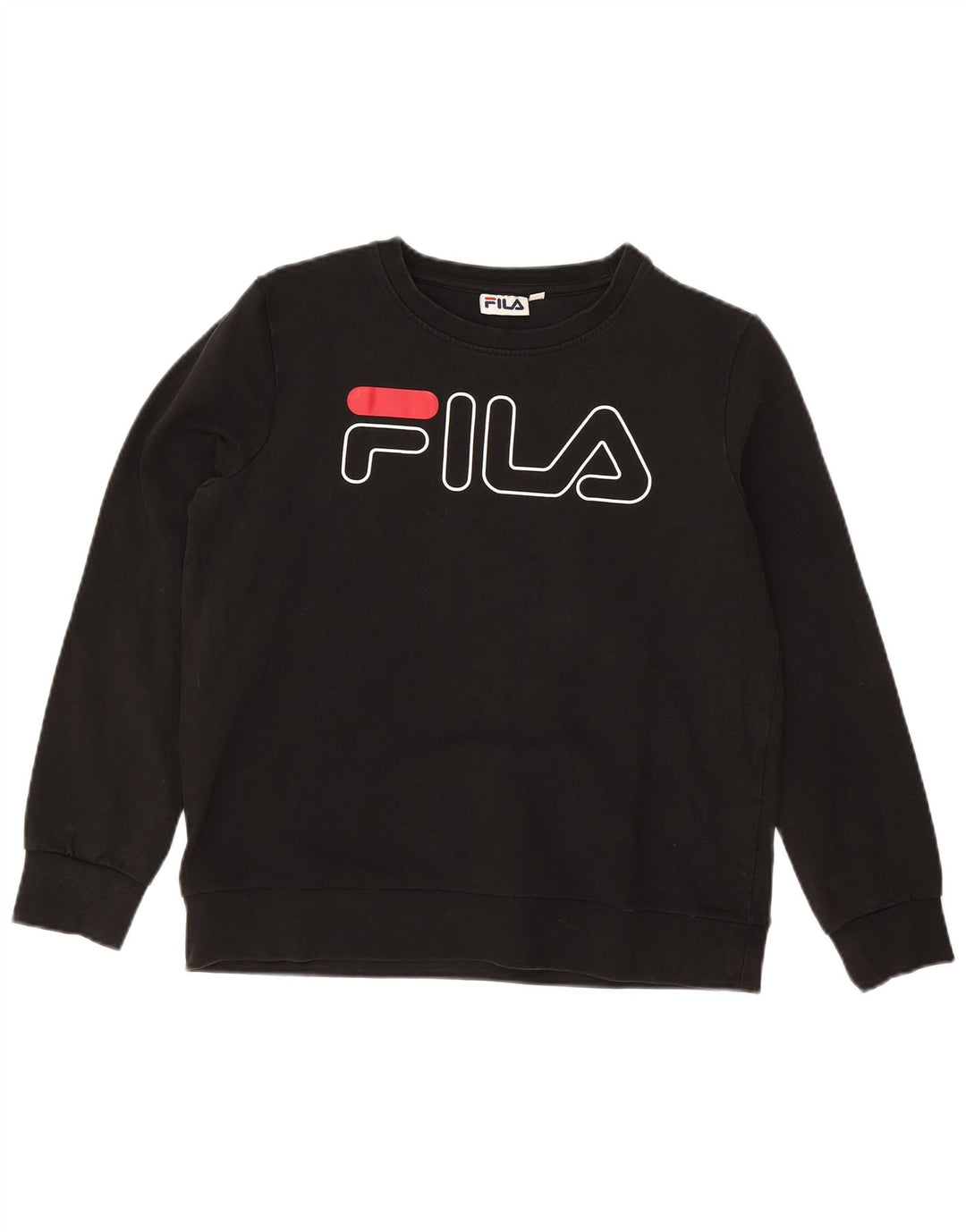 Maglione da donna con grafica oversize FILA UK 10 piccolo cotone nero