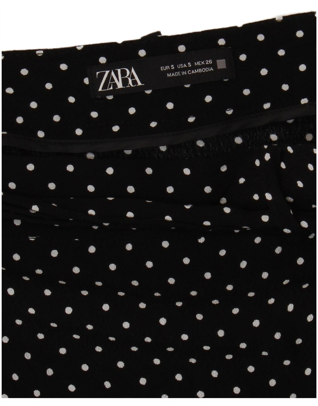 Pantaloncini casual da donna ZARA piccoli W26 neri a pois