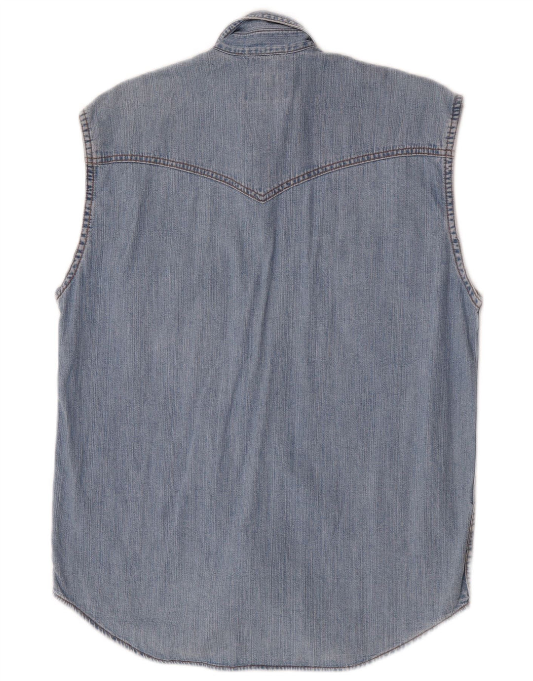Camicia di jeans senza maniche da uomo Wrangler piccola in cotone blu