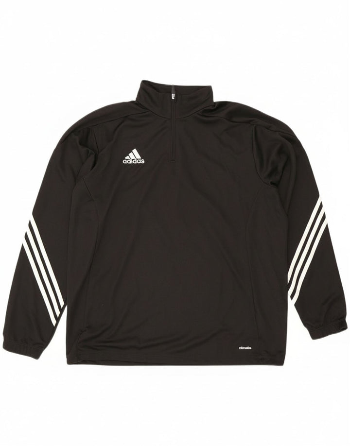 Adidas Uomo Climalite Zip Neck Pullover Tuta Top XL Poliestere Nero