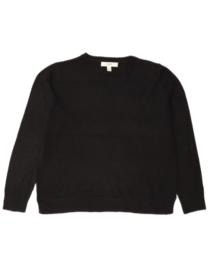 Maglione maglione girocollo da donna Marks & Spencer UK 12 medio acrilico nero
