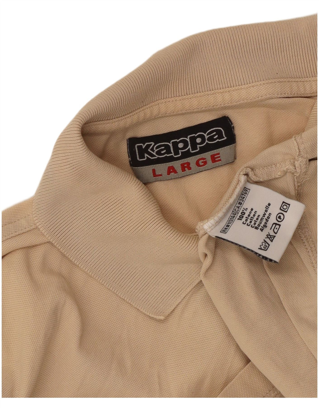 Polo Kappa Uomo Large Beige In Cotone