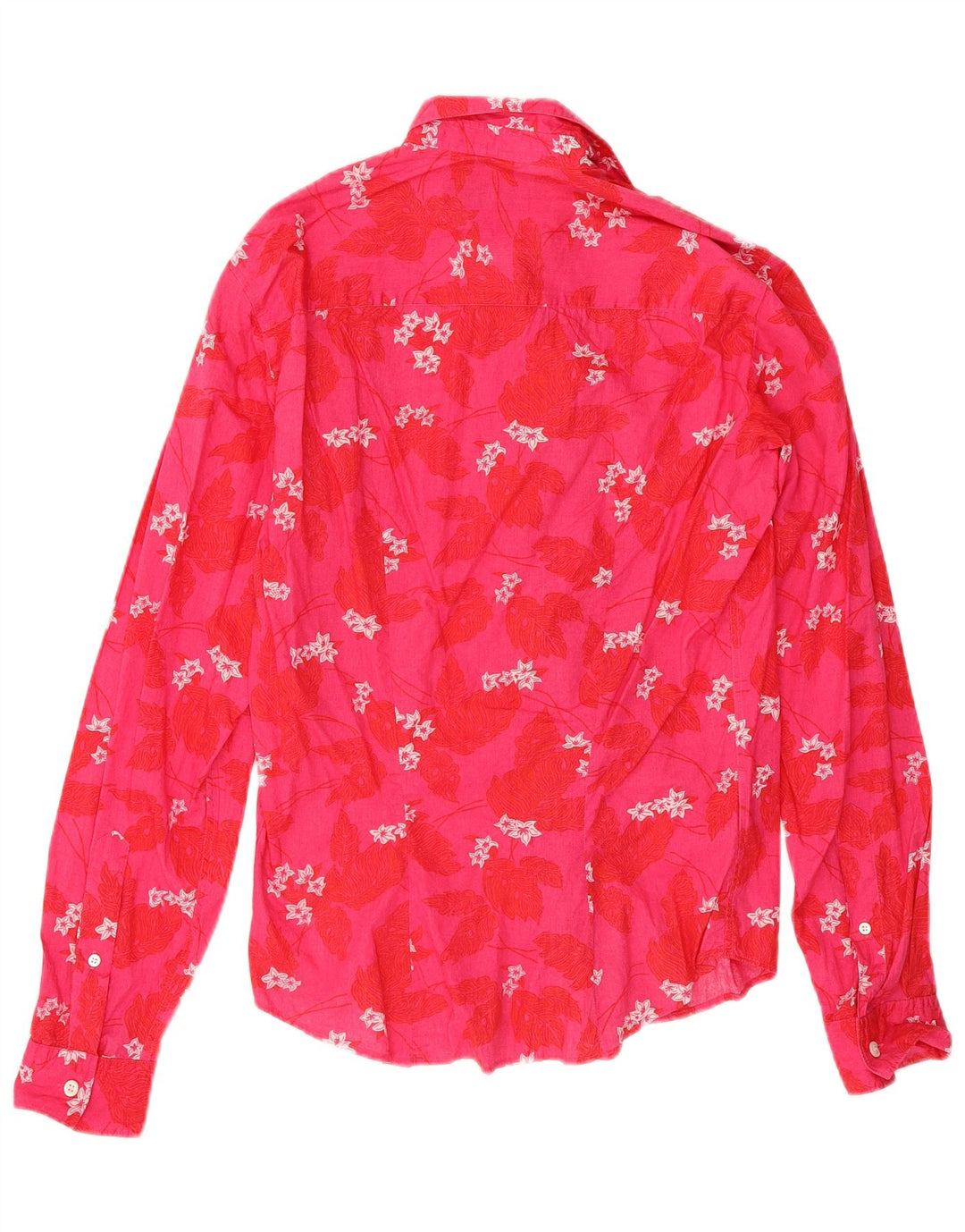 Camicia da uomo Hugo Boss piccola in cotone floreale rosa