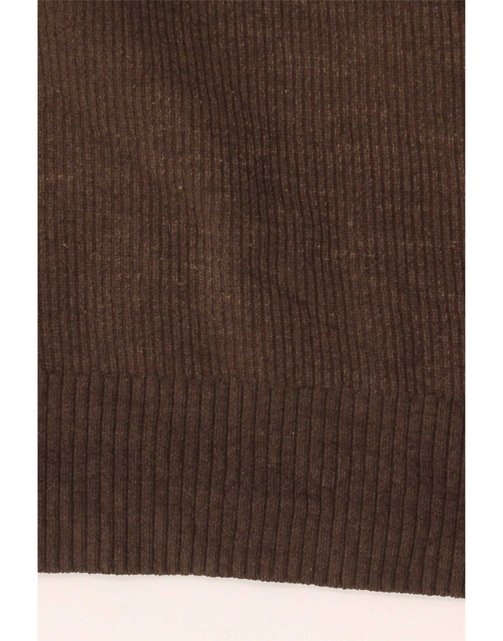 Maglione Zara da uomo con collo alto, grande, in poliestere marrone