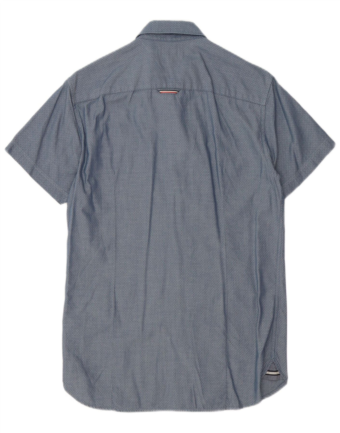 Camicia a maniche corte da uomo Tommy Hilfiger piccola in cotone maculato blu