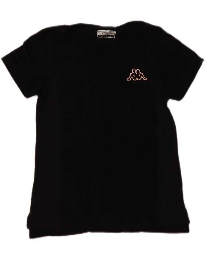 KAPPA Womens T-Shirt Top UK 6 XS Black Vintage Kappa and Second-Hand Kappa from Messina Hembry 