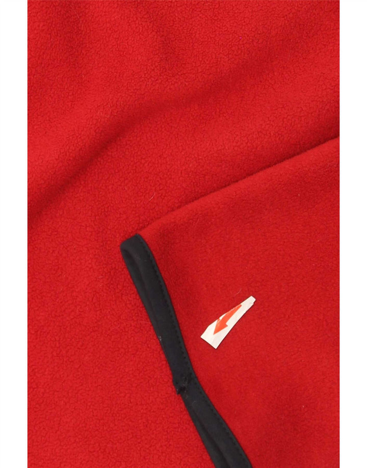 Maglione in pile da uomo Nautica con zip e collo, grande, in poliestere color block rosso