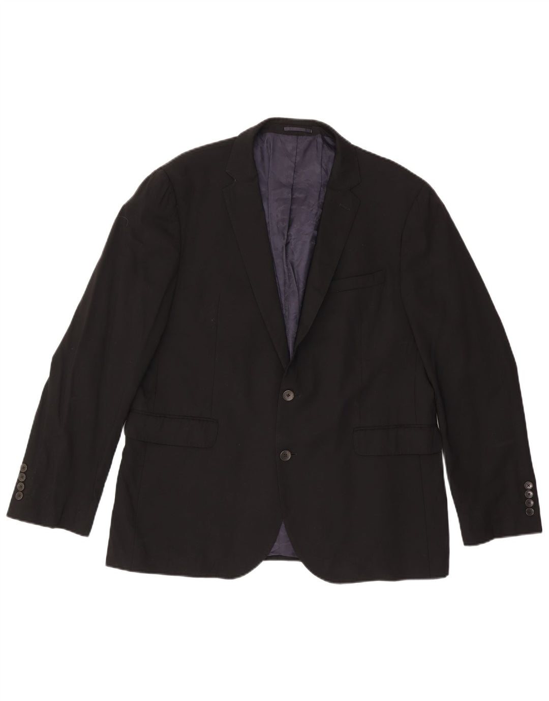 Giacca blazer da uomo a 2 bottoni su misura John Lewis UK 44 2XL Lana nera
