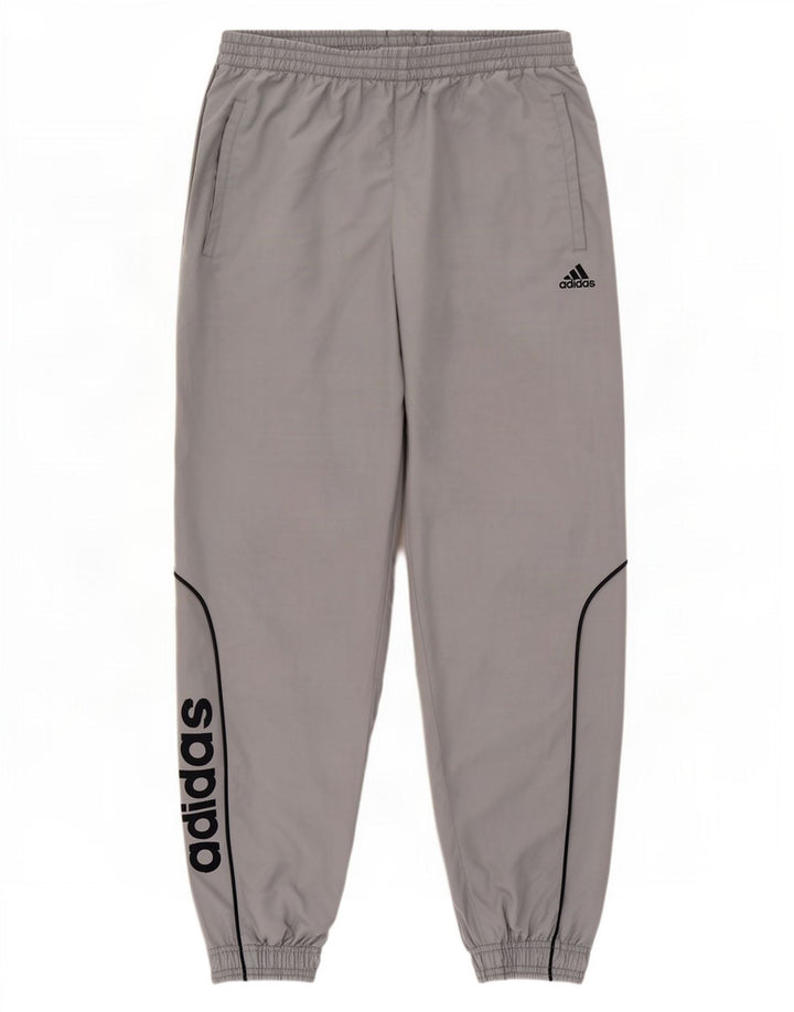 Pantaloni da tuta grafica da uomo Adidas Joggers in poliestere grigio medio