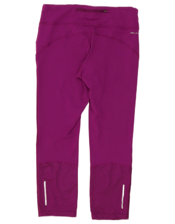 Leggings Capri da donna Nike UK 12 nylon color block viola medio