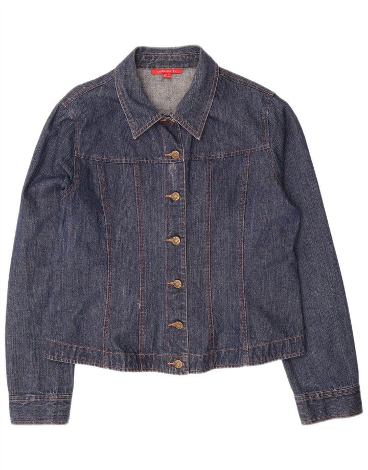 Giacca di jeans da donna Laura Ashley UK 16 grande cotone blu