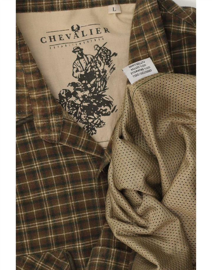 Camicia Chevalier da uomo in flanella di cotone a quadri verdi grandi