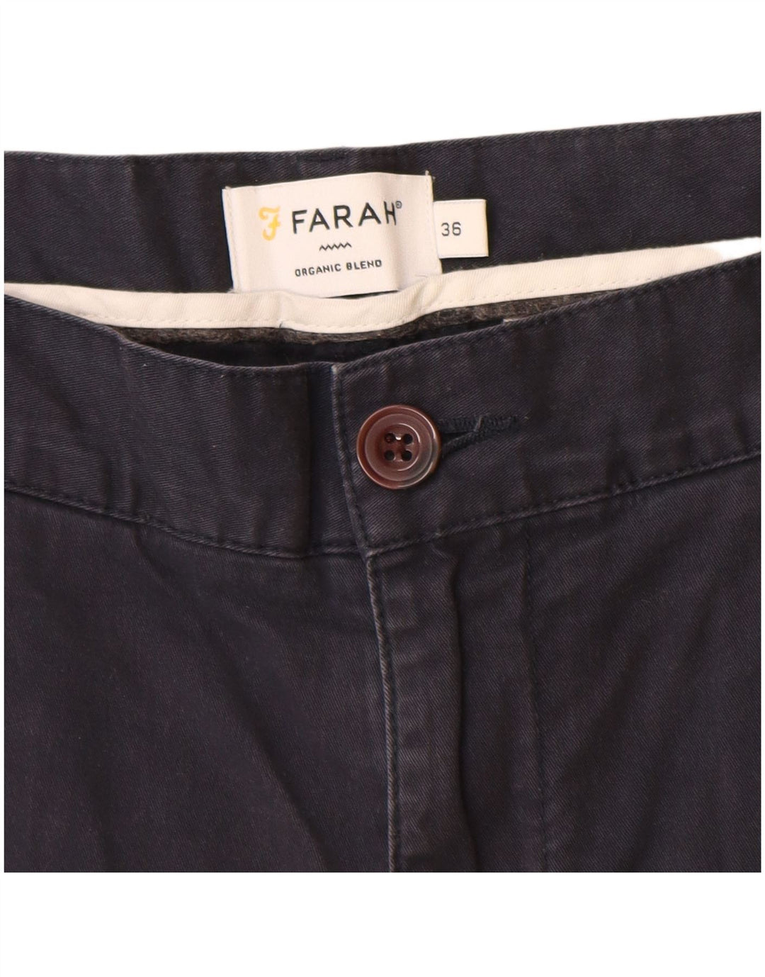 Pantaloncini chino da uomo Farah W36 grandi in cotone blu navy