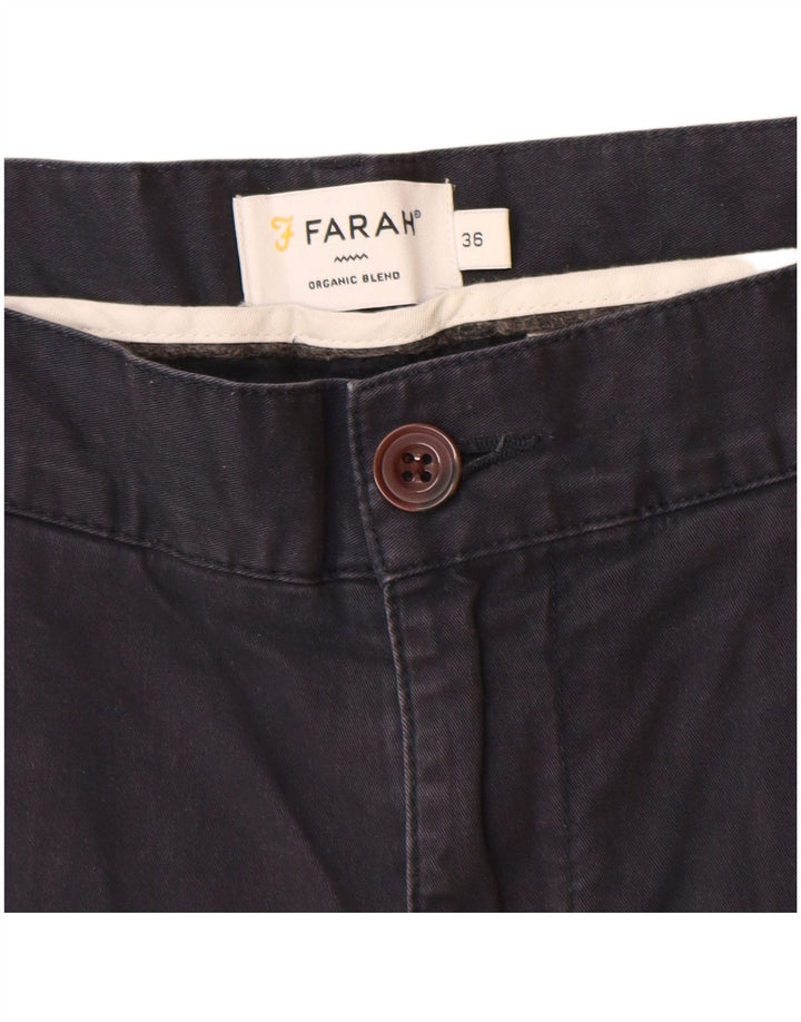 Pantaloncini chino da uomo Farah W36 grandi in cotone blu navy