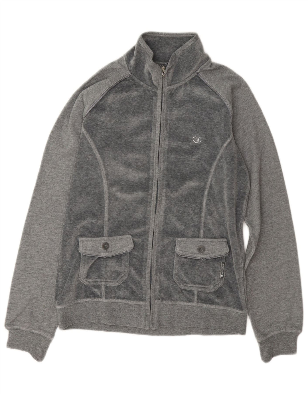 Giacca da tuta in velluto Champion da donna Heritage Fit UK 14 Grigio medio