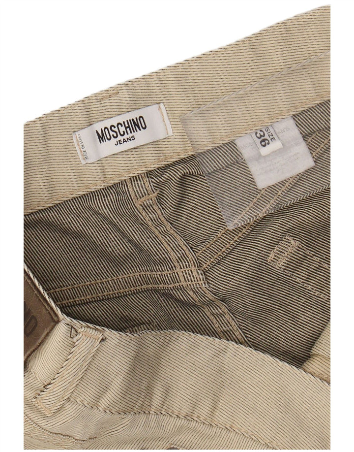 Pantaloncini casual da uomo Moschino W36 grande gessato beige