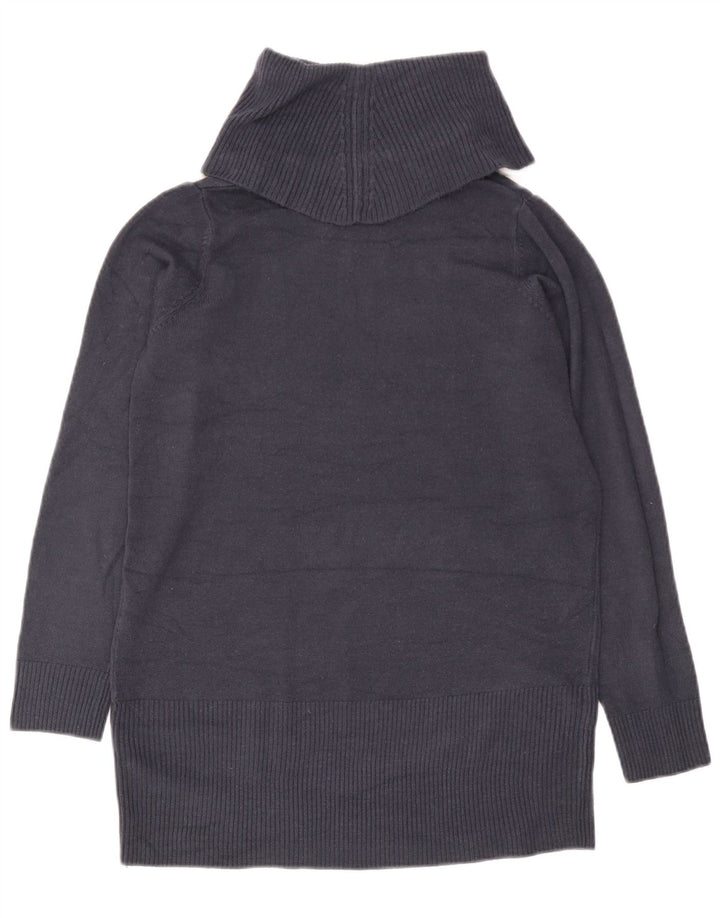 Maglione maglione a collo alto da donna Marks & Spencer UK 12 medio blu navy