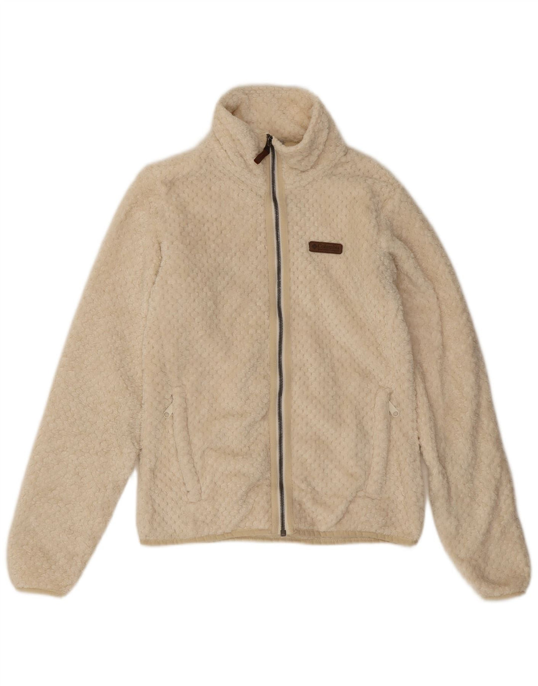 Giacca in pile da donna Columbia UK 10 Small Poliestere bianco sporco