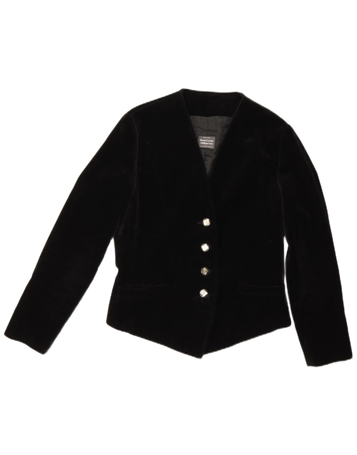Giacca Blazer in Velluto a 4 Bottoni da Donna Benetton IT 44 Medio Nero