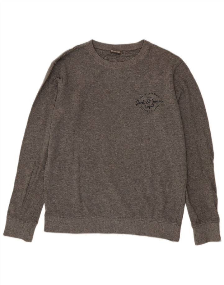 Jack & Jones Felpa da uomo Maglione in cotone chiazzato grigio medio
