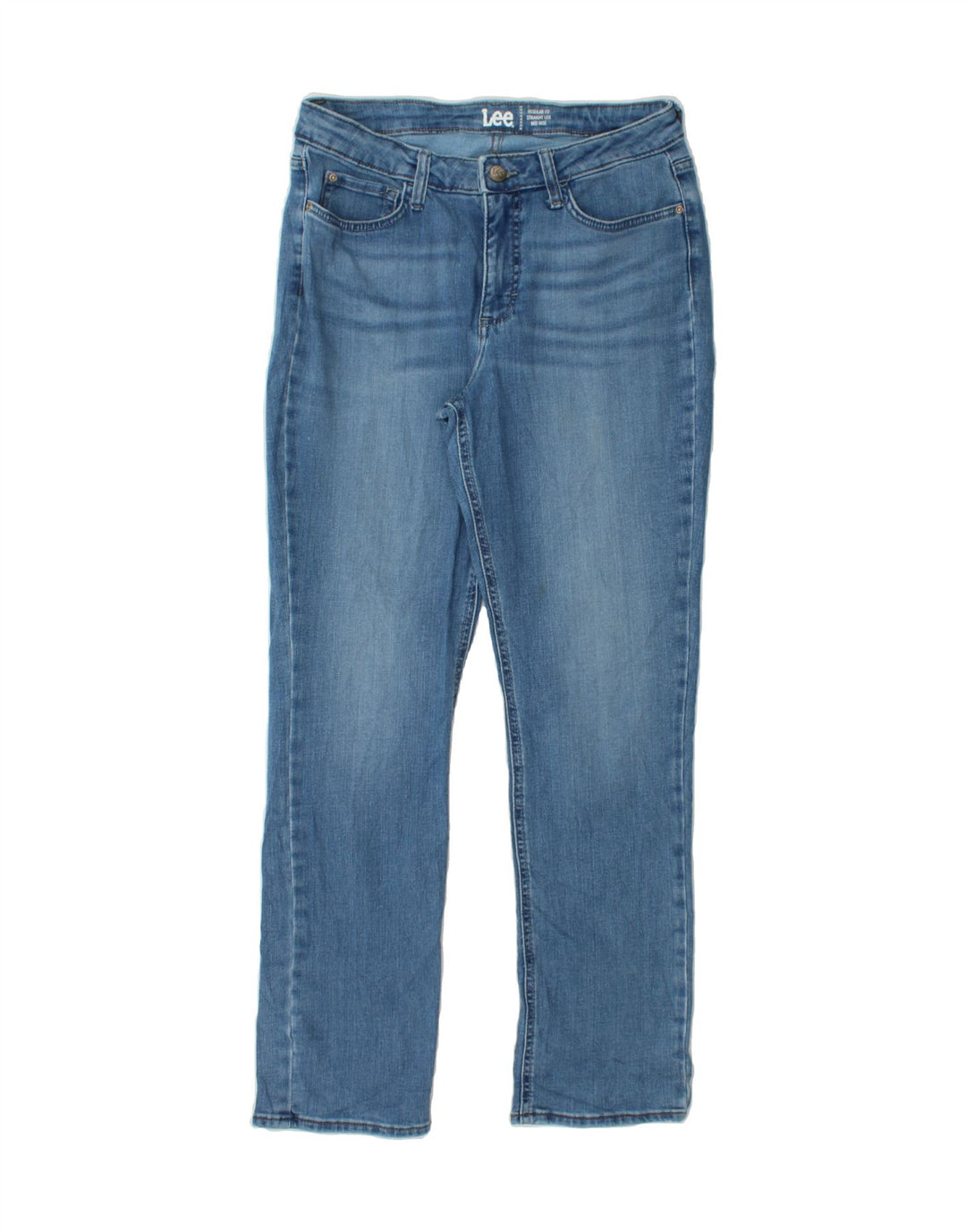 LEE Womens Regular Mid Rise Straight Jeans US 10 Large W30 L30 Blue Cotton Vintage Lee and Second-Hand Lee from Messina Hembry 