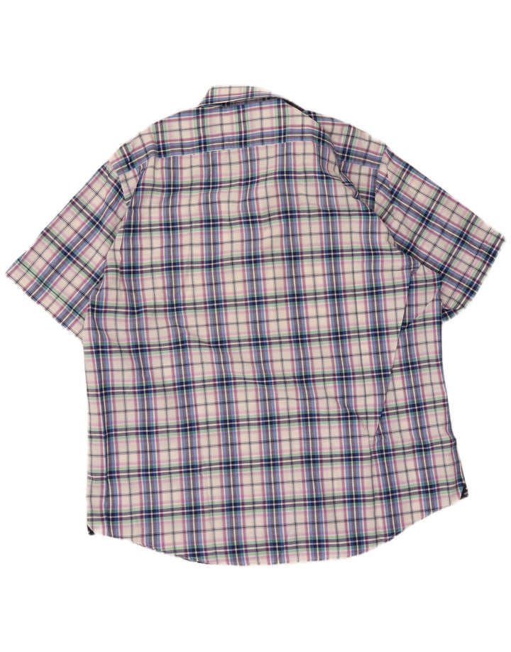 Camicia da uomo a maniche corte Navigare XL in cotone a quadri multicolore