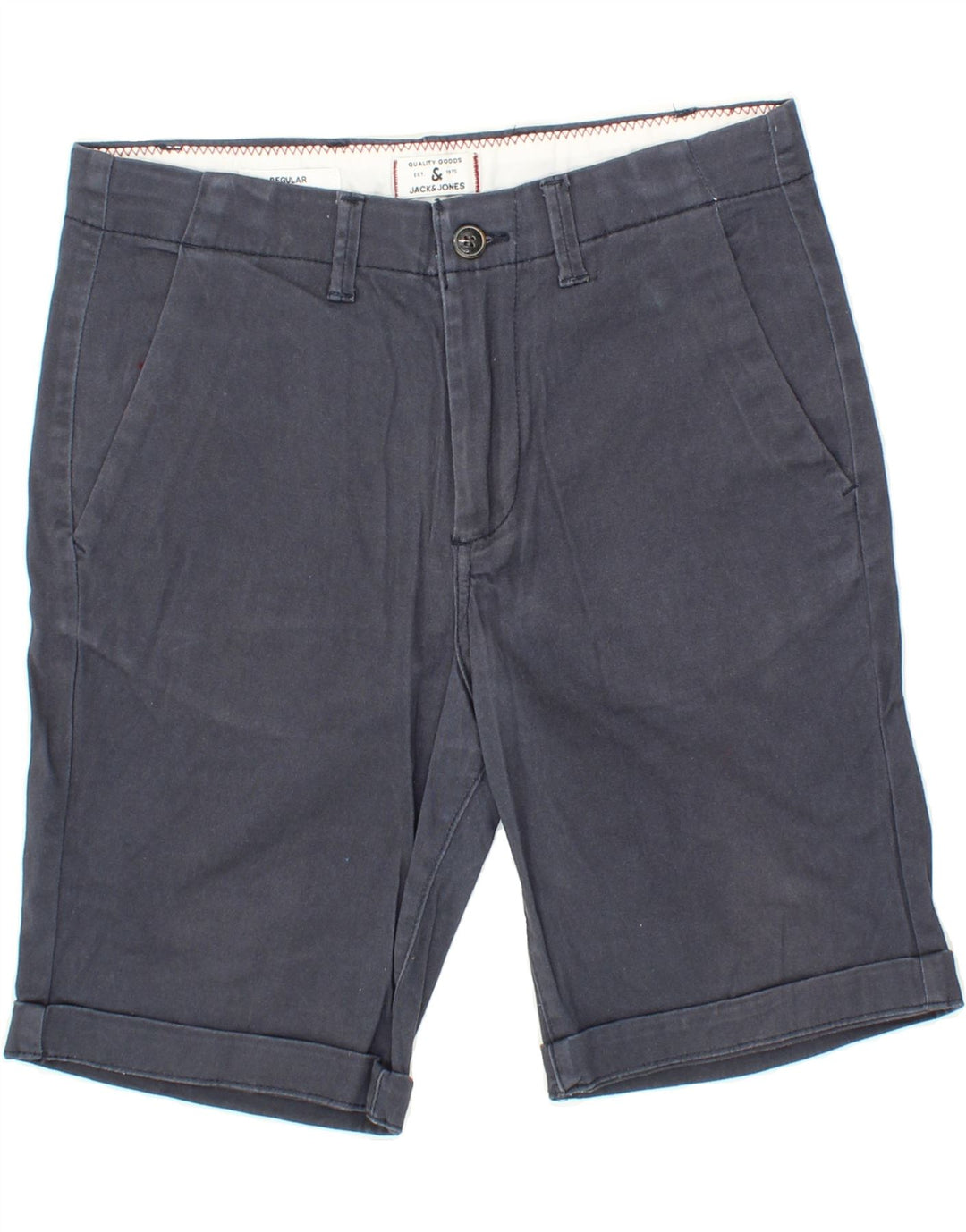JACK & JONES Mens Regular Chino Shorts W30 Medium Navy Blue Cotton Vintage Jack & Jones and Second-Hand Jack & Jones from Messina Hembry 