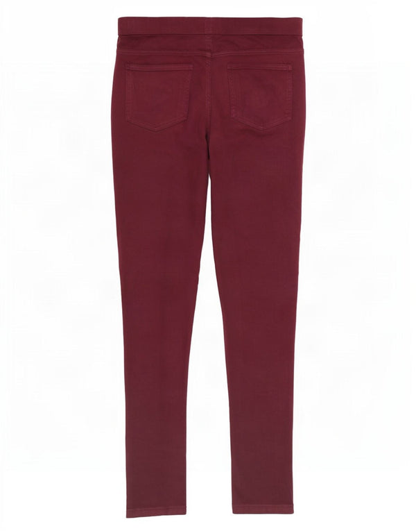 Marks & Spencer Womens Skinny Casual Trousers UK 12 Medium W28 L27 Burgundy