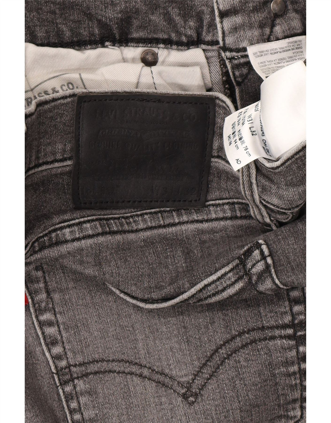 LEVI'S Jeans uomo 512 slim affusolati W31 L32 cotone grigio