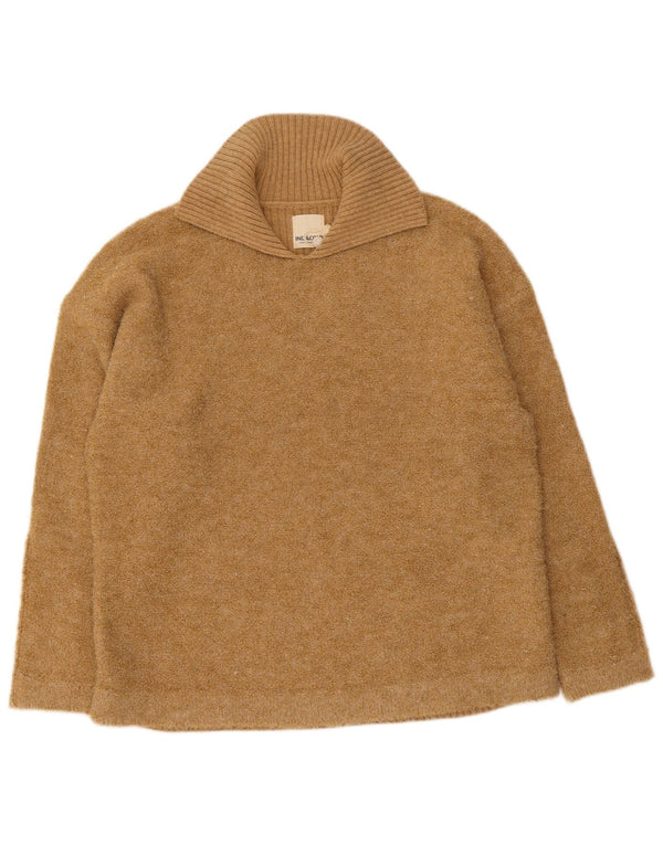 Maglione maglione collo alto da donna Indi & Cold UK 14 Lana beige medio