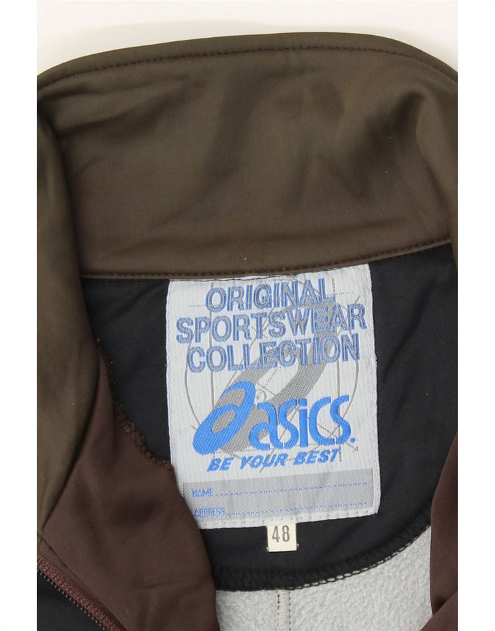 Giacca da tuta vintage ASICS da uomo IT 48 Colorblock verde medio