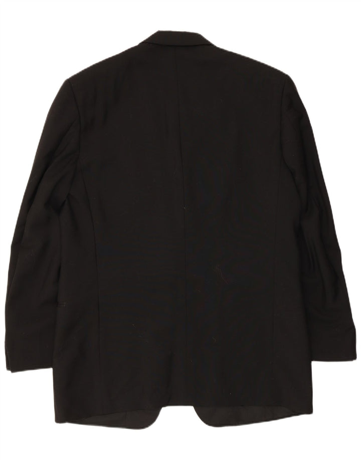 Giacca blazer da uomo a 1 bottone Mario Zegna IT 50 Large nera in lana color block