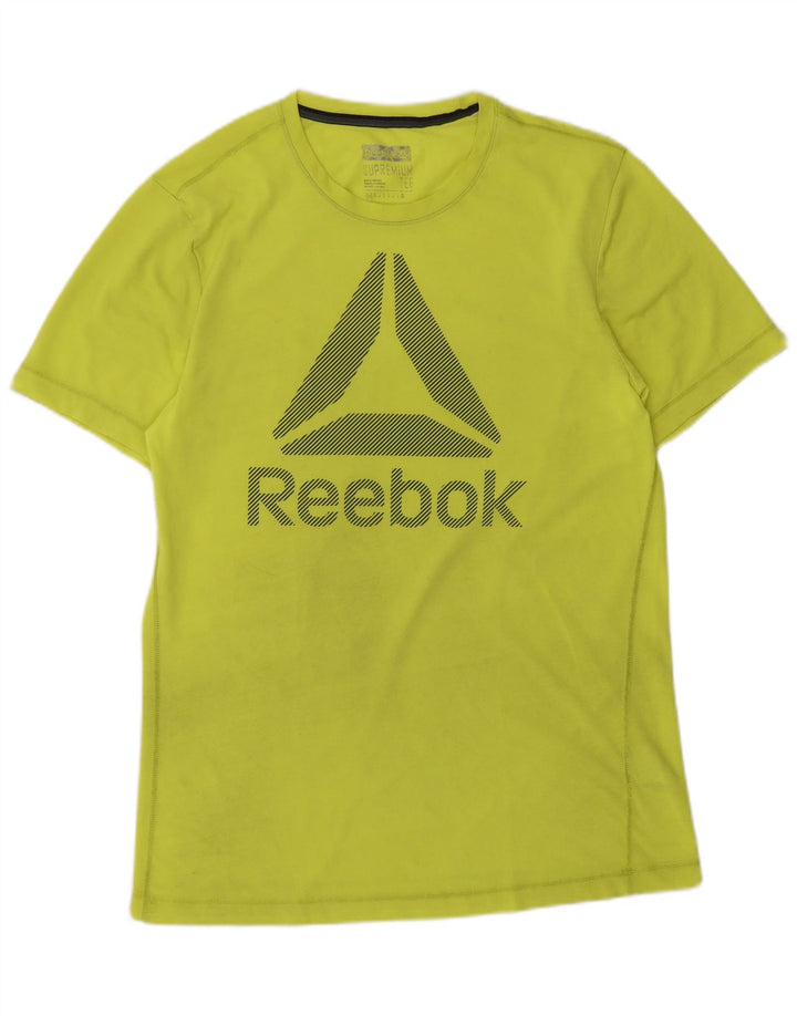 T-shirt grafica da uomo Reebok Top in poliestere verde medio