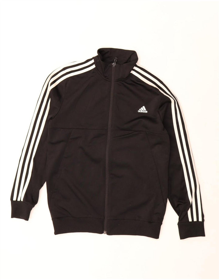 Giacca superiore della tuta ADIDAS da ragazzo Climalite 13-14 anni in poliestere nero