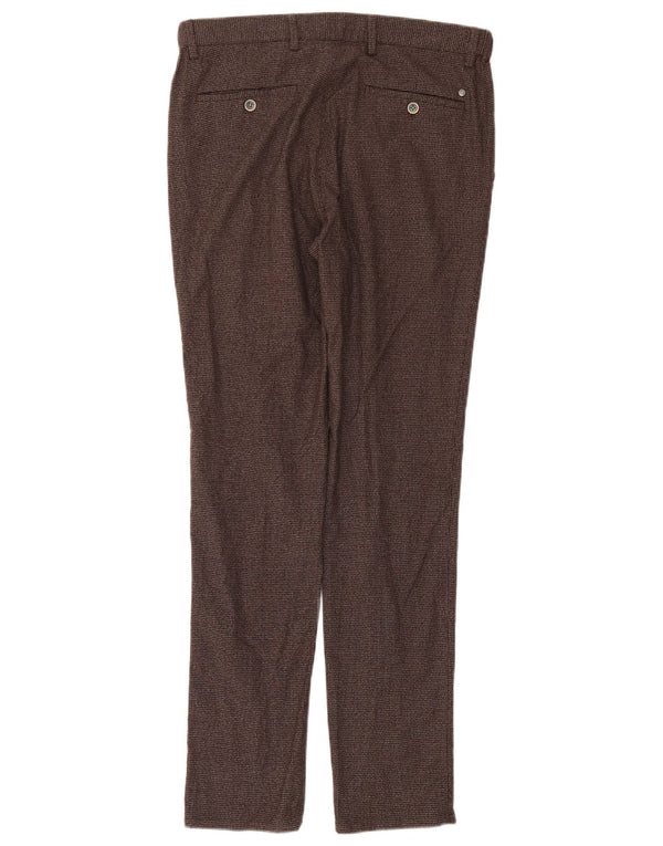Pantaloni chino da uomo Massimo Dutti EU 42 Large W32 L32 pied de poule marrone