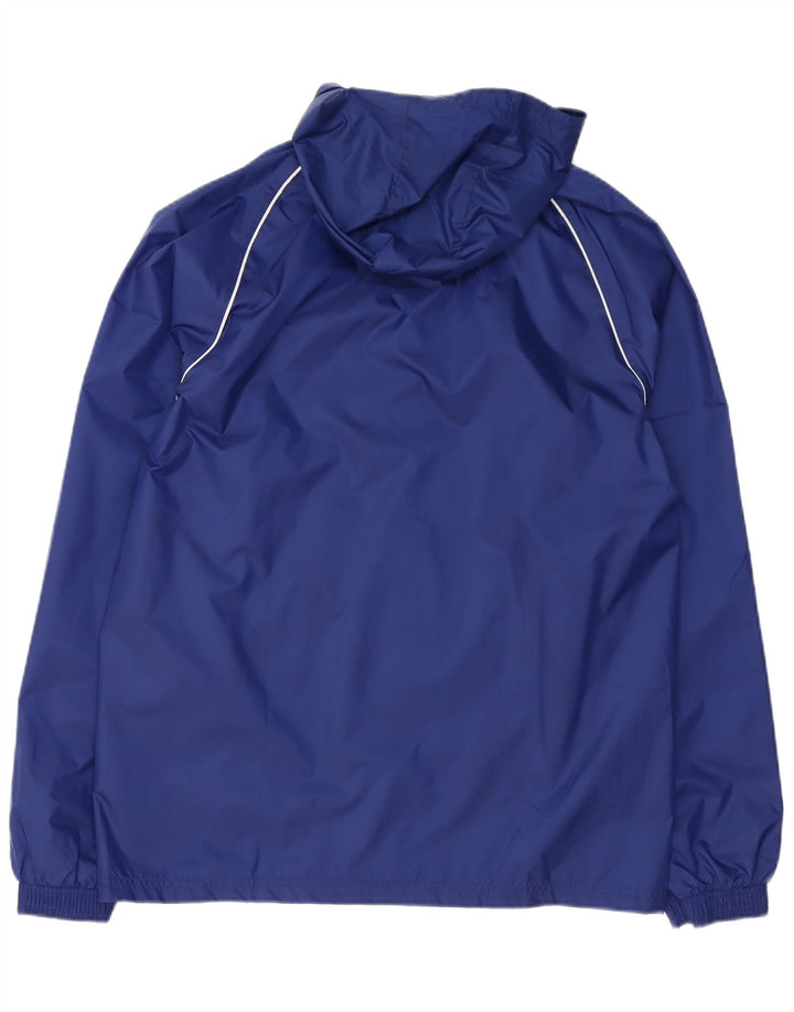 Giacca antipioggia con cappuccio grafico da uomo Adidas UK 38 medio poliestere blu navy