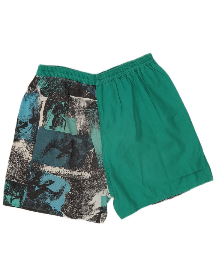 Pantaloncini da bagno vintage da uomo piccoli in cotone tie dye multicolore