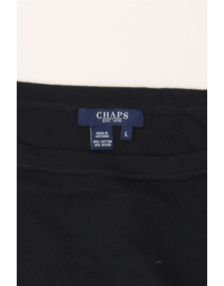 CHAPS Womens Top 3/4 Sleeve UK 14 Large Black Cotton Vintage Chaps and Second-Hand Chaps from Messina Hembry 