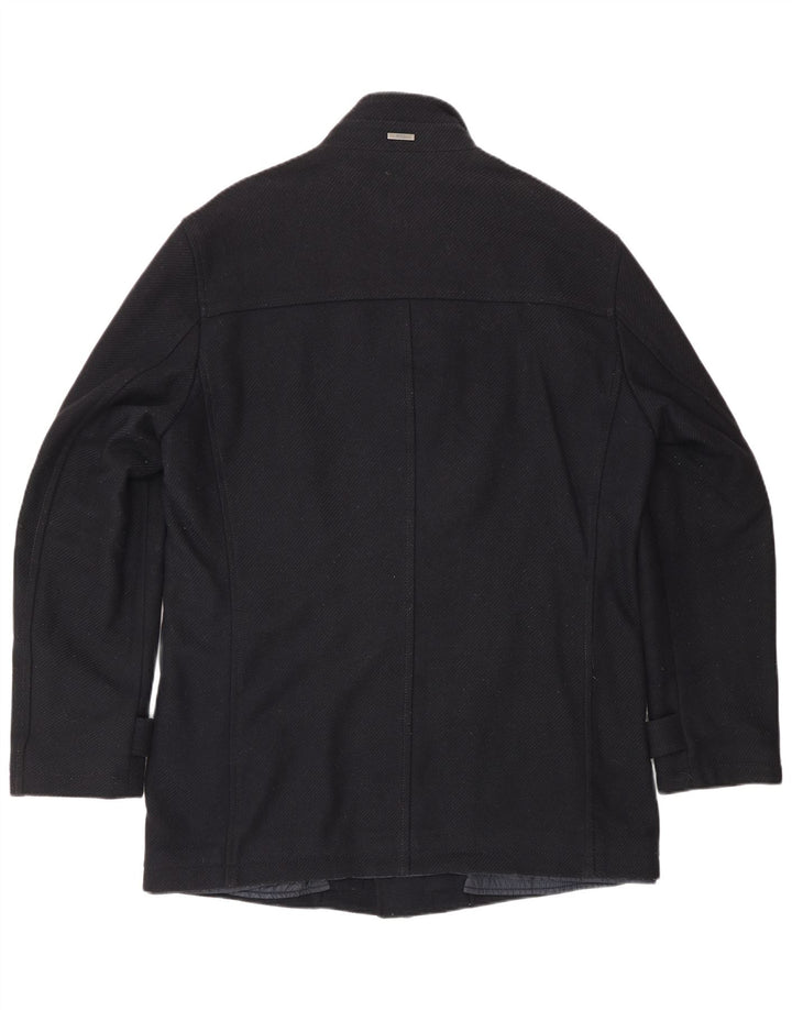 Cappotto da uomo Hugo Boss EU 50 grande lana blu navy